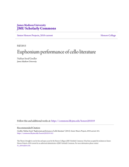 Euphonium Performance of Cello Literature Nathan Seraf Gredler James Madison University