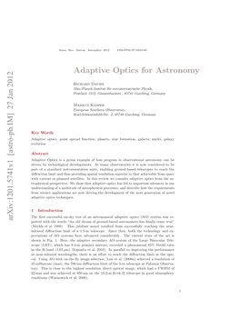 [Astro-Ph.IM] 27 Jan 2012 Adaptive Optics for Astronomy