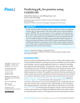 Predicting Pka for Proteins Using COSMO-RS