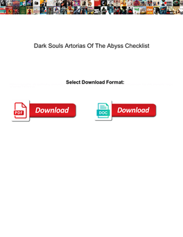 Dark Souls Artorias of the Abyss Checklist