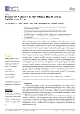 Mushroom Nutrition As Preventative Healthcare in Sub-Saharan Africa