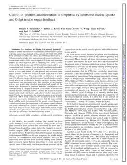 Control of Position and Movement Is Simplified by Combined Muscle