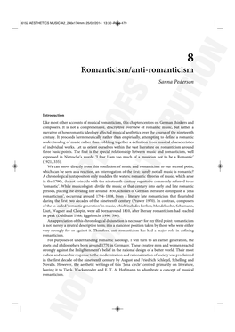 Musical Romanticism and Anti-Romanticism