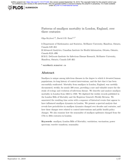 Patterns of Smallpox Mortality in London, England, Over Three Centuries