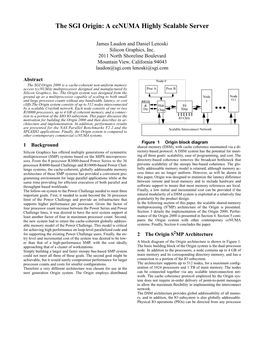 The SGI Origin: a Ccnuma Highly Scalable Server