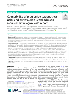 Co-Morbidity of Progressive Supranuclear