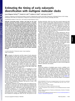 Estimating the Timing of Early Eukaryotic Diversification With