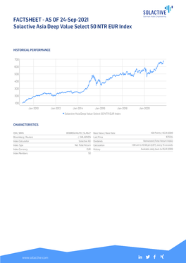 FACTSHEET - AS of 24-Sep-2021 Solactive Asia Deep Value Select 50 NTR EUR Index