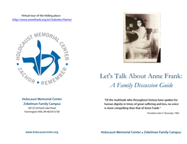 Let's Talk About Anne Frank: a Family Discussion Guide