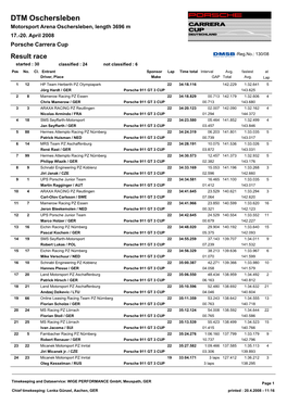 DTM Oschersleben Motorsport Arena Oschersleben, Length 3696 M 17.-20