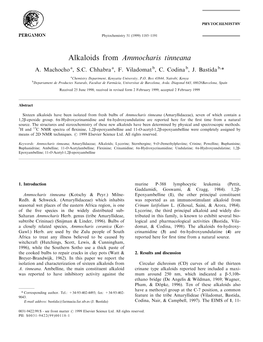 Alkaloids from Ammocharis Tinneana A