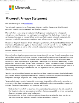 Microsoft Privacy Statement – Microsoft Privacy