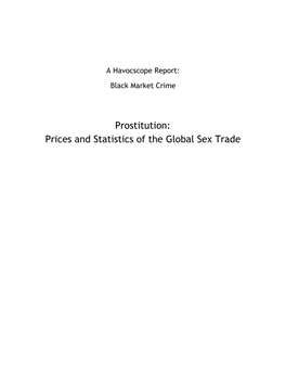 Prostitution: Prices and Statistics of the Global Sex Trade