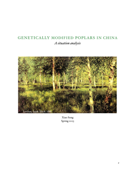 GENETICALLY MODIFIED POPLARS in CHINA a Situation Analysis