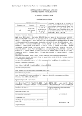 Communaute De Communes Aunis Sud Extrait Du Registre Des Deliberations