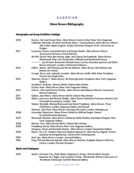 G a G O S I a N Glenn Brown Bibliography