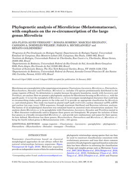 Phylogenetic Analysis of Microlicieae (Melastomataceae), with Emphasis