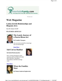 Web Magazine Latino-Jewish Relationships and Hispanic Jews