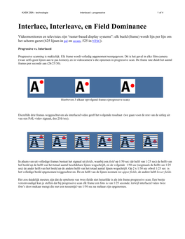 Interlace, Interleave, En Field Dominance