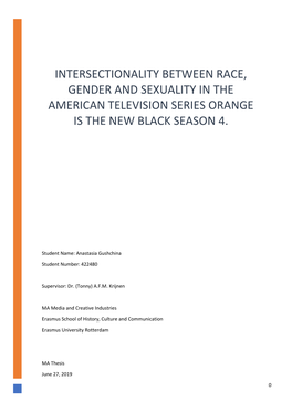 Intersectionality Between Race, Gender and Sexuality in the American Television Series Orange Is the New Black Season 4