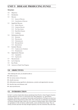 Unit 5 Disease Producing Fungi