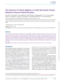 The Genome of Setaria Digitata: a Cattle Nematode Closely Related to Human Filarial Parasites