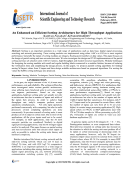 An Enhanced an Efficient Sorting Architecture for High Throughput