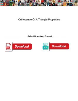 Orthocentre of a Triangle Properties