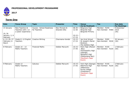 Professional Development Programme