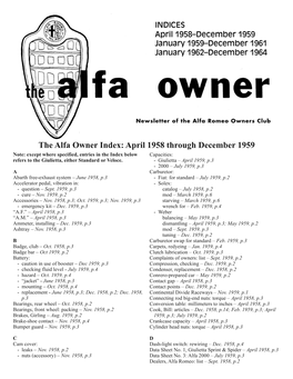 The Alfa Owner Index