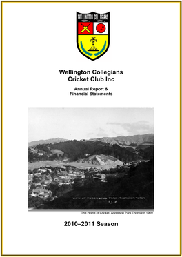 Wellington Collegians Cricket Club Inc 2010–2011 Season