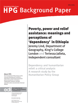 Poverty, Power and Relief Assistance