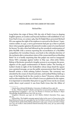 PAUL's CROSS and the CRISIS of the 1530S Richard Rex Long