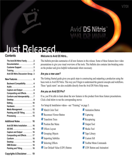 Avid DS Nitris Release Notes • Part 0130-05578-02 • November 2003 Event That Such Software Or Documentation Is Acquired by Or on Behalf of a Unit Or Agency of the U.S