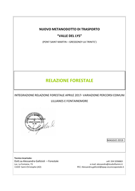 Relazione Forestale