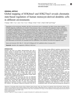Global Mapping of H3k4me3 and H3k27me3 Reveals Chromatin State-Based Regulation of Human Monocyte-Derived Dendritic Cells in Different Environments