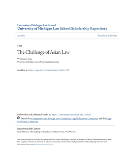 The Challenge of Asian Law