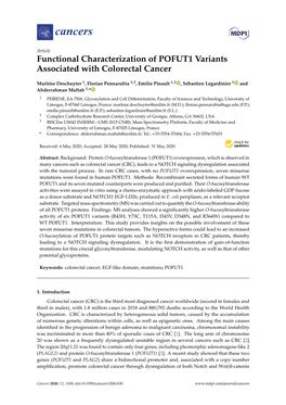 Functional Characterization of POFUT1 Variants Associated with Colorectal Cancer