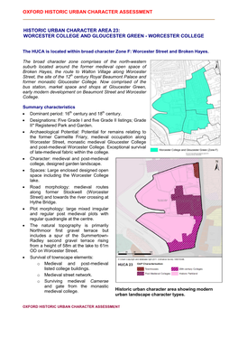 Historic Urban Character Area 23: Worcester College and Gloucester Green - Worcester College