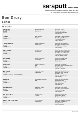 Ben Drury Editor