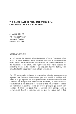 The Baker Affair: Case Study of a Cancelled Training Workshop