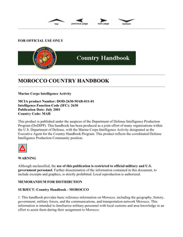 Morocco Country Handbook