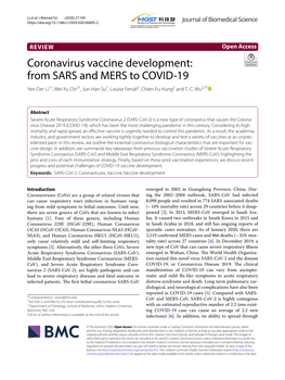 Coronavirus Vaccine Development: from SARS and MERS to COVID-19