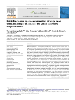 The Case of the Valley Elderberry Longhorn Beetle