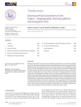 Ectomycorrhizal Associations in the Tropics – Biogeography, Diversity Patterns and Ecosystem Roles