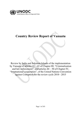 Country Review Report of Vanuatu