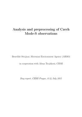 Analysis and Preprocessing of Czech Mode-S Observations