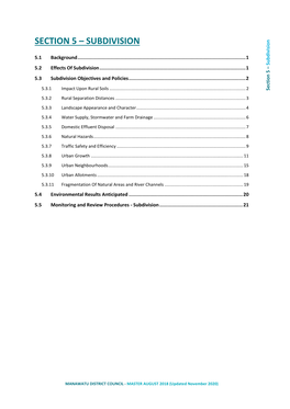 Section 5 – Subdivision