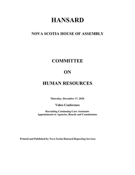 Committee on Human Resources