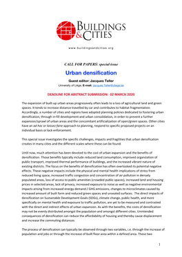 Urban Densification